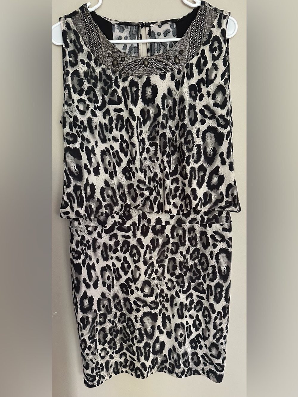COLLECTION DRESS BARN Black & Tan Leopard Print Dress